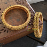 Single Line Kundan Bangle-Triangle -Yellow Gold Glossy-g3648